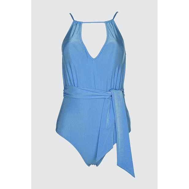 Trendyol Saks Halter Collar Tingling Detailed Swimsuit