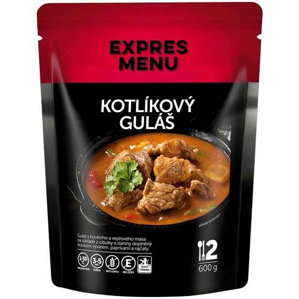 EXPRES MENU KOTLÍKOVÝ GULÁŠ - 2 PORCE Hotové masové jídlo