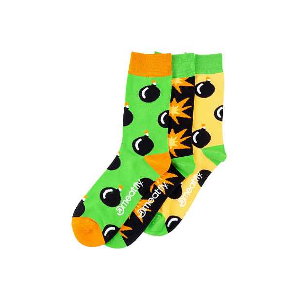 Meatfly ponožky Bomb socks - S19 Triple pack | Mnohobarevná