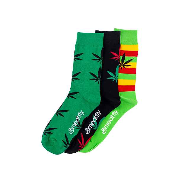 Meatfly ponožky Ganja socks Triple Pack | Mnohobarevná