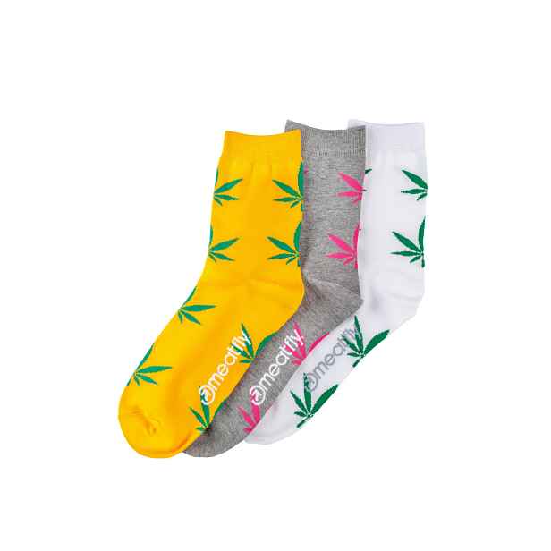 Meatfly ponožky Ganja Girl socks Triple Pack | Mnohobarevná