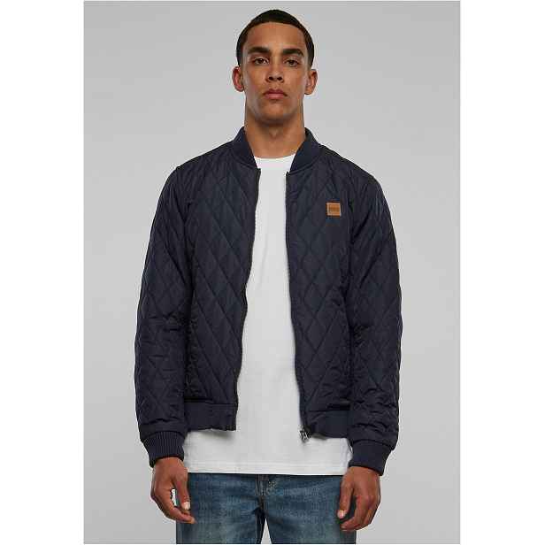 Diamond Quilt Nylon Jacket námořnická