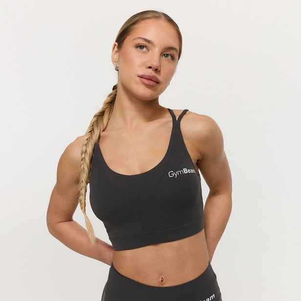 GymBeam Sportovní podprsenka BEAT Charcoal