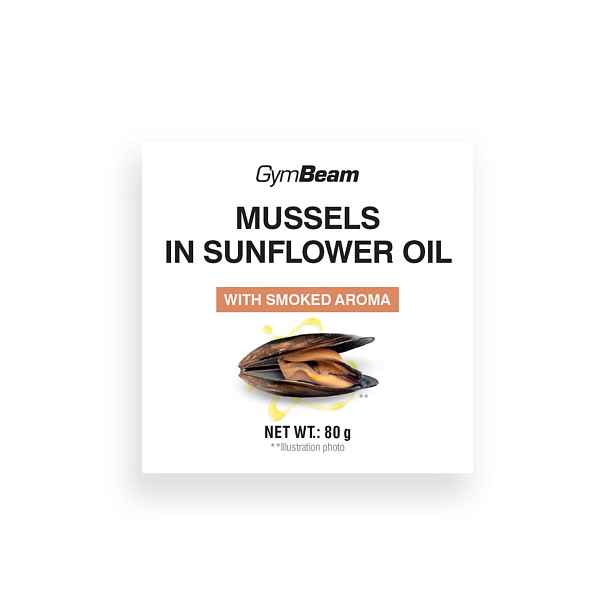 GymBeam Mussels in sunflower oil with smoked aroma