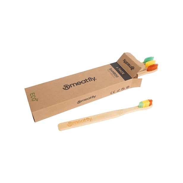 Meatfly zubní kartáček Bamboo Four Pack Rasta Mix | Velikost One Size