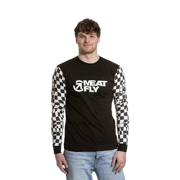 Meatfly pánské tričko s dlouhým rukávem Judgement Checkered | 100% bavlna