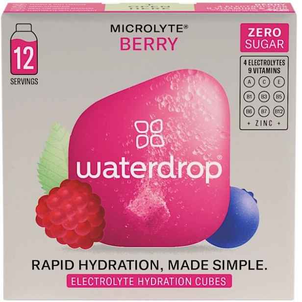 WATERDROP MICROLYTE BERRY 12 KS Šumivá kostka k přípravě elektrolytického nápoje