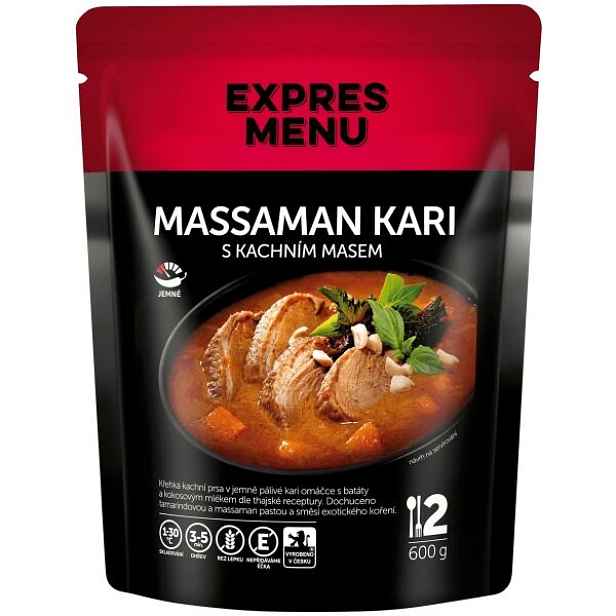 EXPRES MENU MASSAMAN KARI- THAJSKÉ KARI KACHNÍM MASEM - 2 PORCE Hotové jídlo
