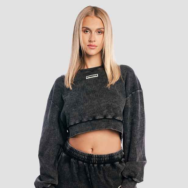 GymBeam Dámská mikina Cropped Aura Washed