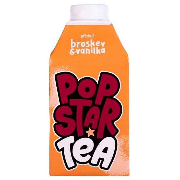 POPSTAR TEA BROSKEV & VANILKA 0,5L Ledový čaj