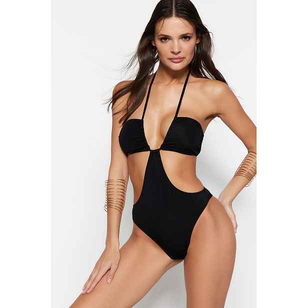 Trendyol Strapless plavky s vysokými nohavicemi