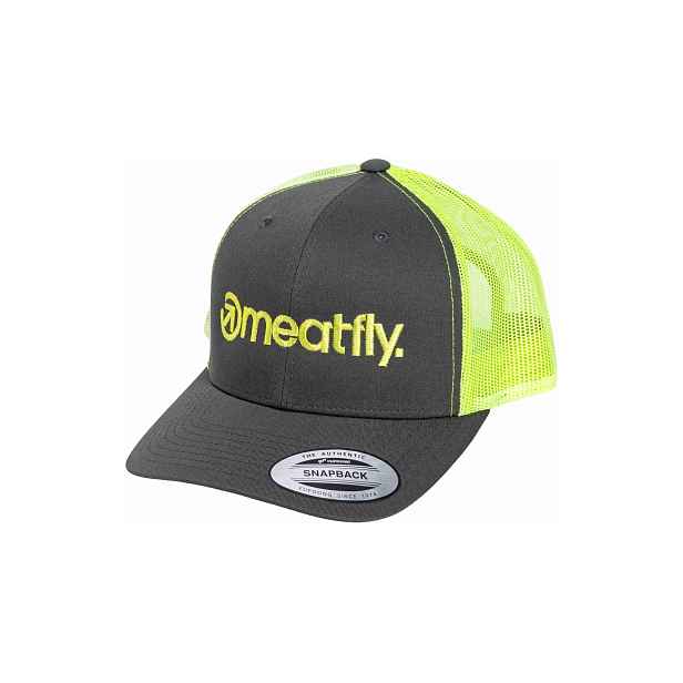 Meatfly kšiltovka MF Logo Trucker Charcoal / Neon | Velikost One Size