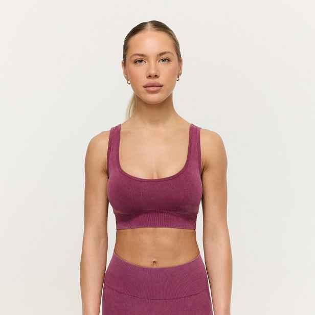 GymBeam Bezešvá sportovní podprsenka Lift Plum