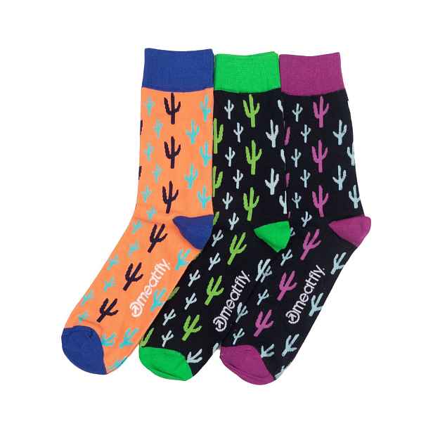 Meatfly ponožky Lexy Triple Pack Cactus | Mnohobarevná