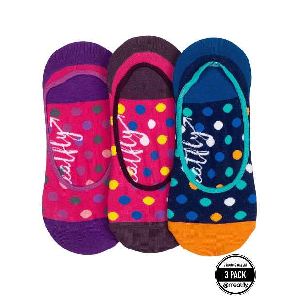 Meatfly ponožky Low Socks Triple Pack / Fuchsia | Velikost One Size