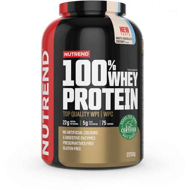 Nutrend 100% WHEY PROTEIN 2250 g ČOKOLÁDA-KOKOS Protein ,25 KG