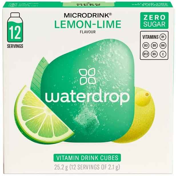 WATERDROP LEMON-LIME 12 KS Šumivá kostka pro přípravu osvěžujícího nápoje