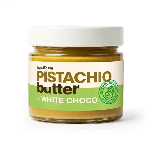 GymBeam Pistáciové máslo s bílou čokoládou