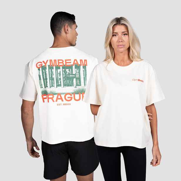 GymBeam Tričko Prague Cream