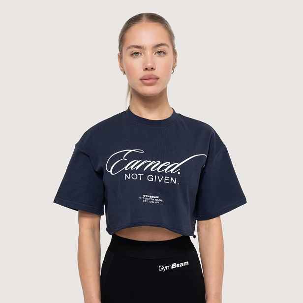 GymBeam Women‘s Earned Cropped T-shirt Midnight