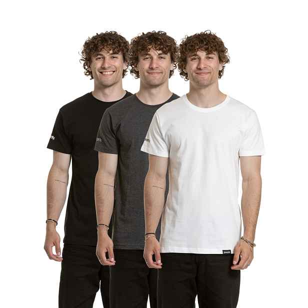 Meatfly balení pánských triček Basic Multipack / Charcoal Heather