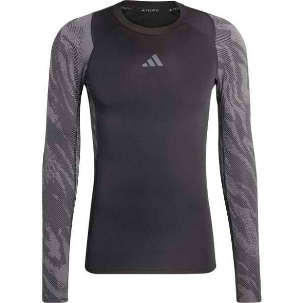 adidas TECHFIT AOP LS TEE Pánské sportovní triko
