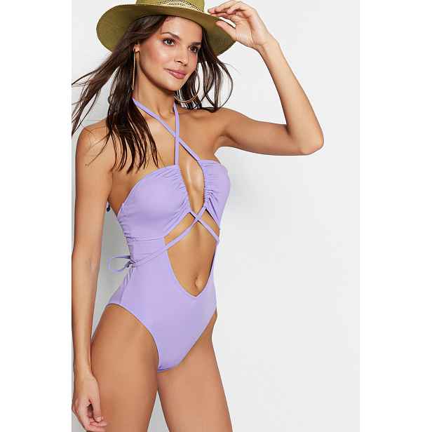 Trendyol Lilac Cross-tie Pile Regular Leg Plavky