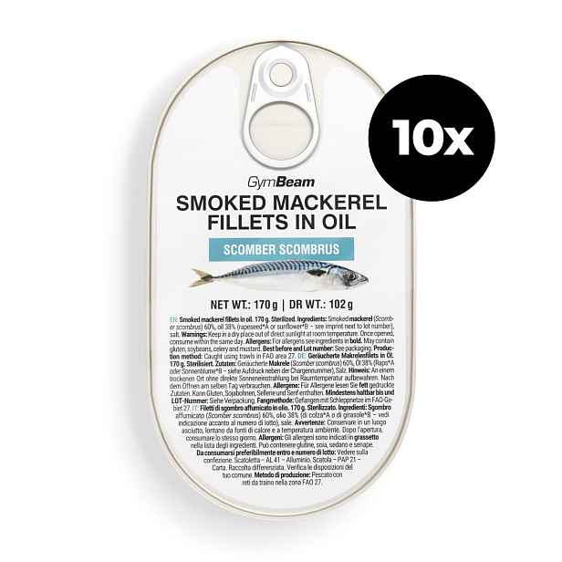 GymBeam Smoked mackerel fillets in oil