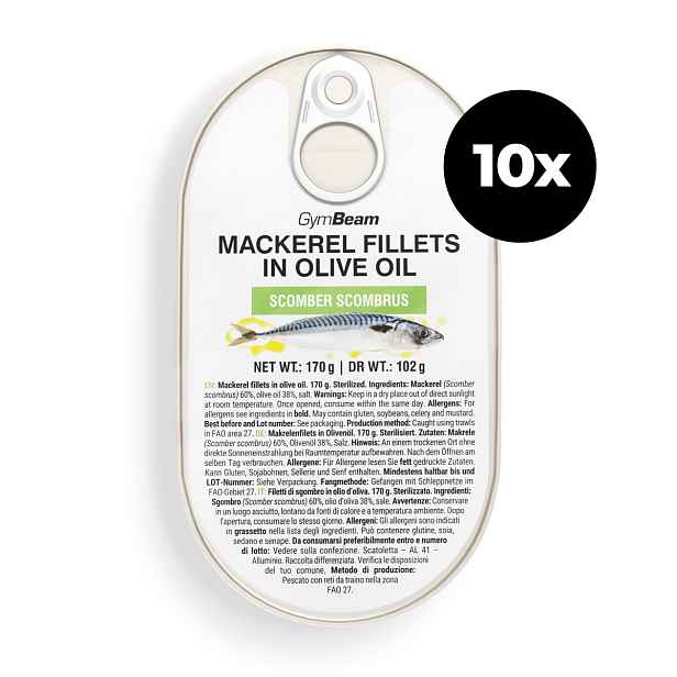 GymBeam Mackerel fillets in olive oil