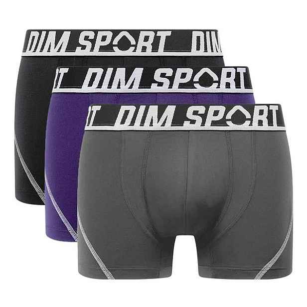 Sada tří sportovních boxerek v , a barvě DIM SPORT MICROFIBRE BOXER 3x