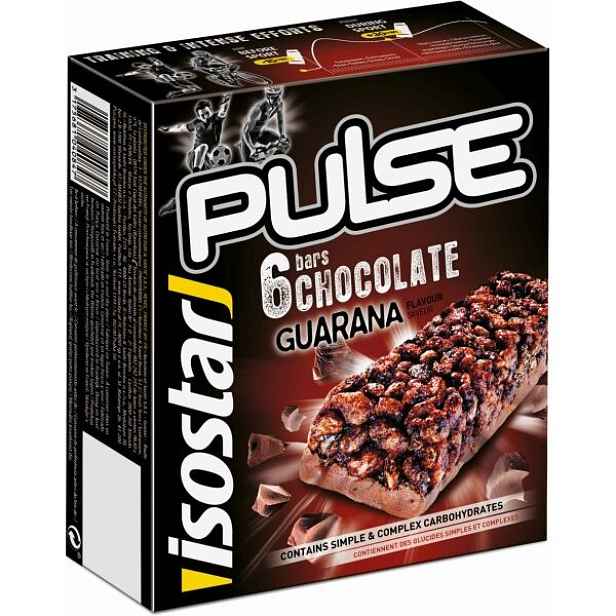 Isostar BAR PULSE 6x 23 G ČOKOLÁDA + GUARANA Energy tyčinka , G