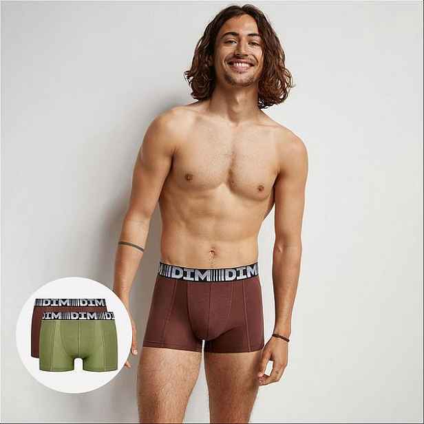 Sada dvou pánských boxerek v a barvě DIM COTTON 3D FLEX AIR BOXER 2x
