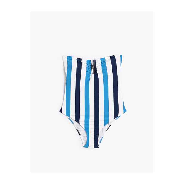 Koton Strapless Swimwear With Window Detailed Geometric Accessories