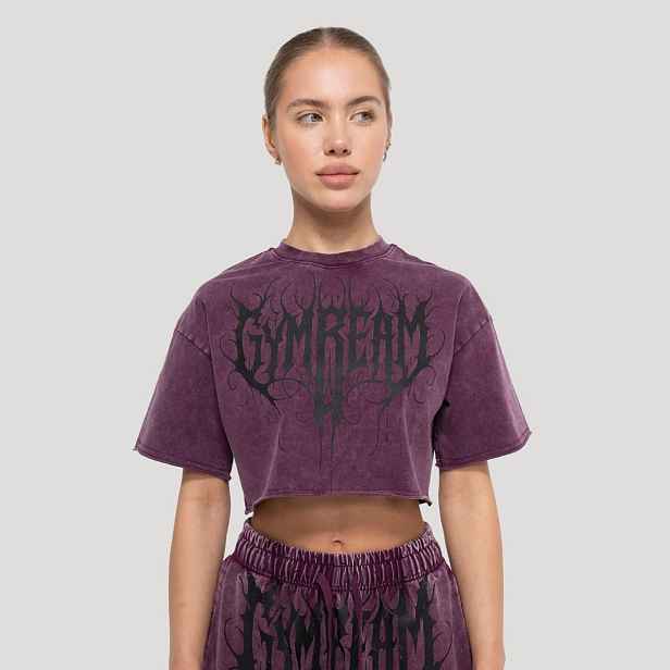 GymBeam Dámské cropped tričko Abyss Raisin