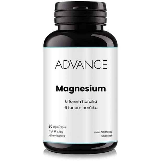 ADVANCE NUTRACEUTICS MAGNESIUM 90 KAPSLÍ - 6 FOREM HOŘČÍKU Hořčík