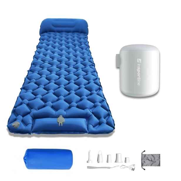 Nafukovací karimatka inSPORTline Soultea s minipumpou 190x60x6 cm karimatka, pumpa
