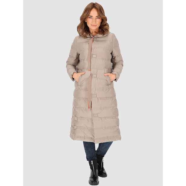 PERSO Woman's Long insulated women's coat with a hood