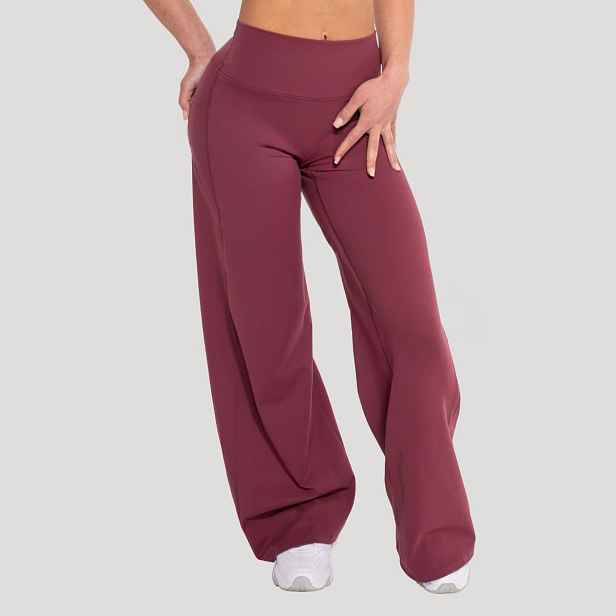 GymBeam Dámské kalhoty Straight Flow Wine