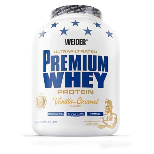 WEIDER PREMIUM WHEY 2300G, VANILLA-CARAMEL Syrovátkový protein ,3 KG