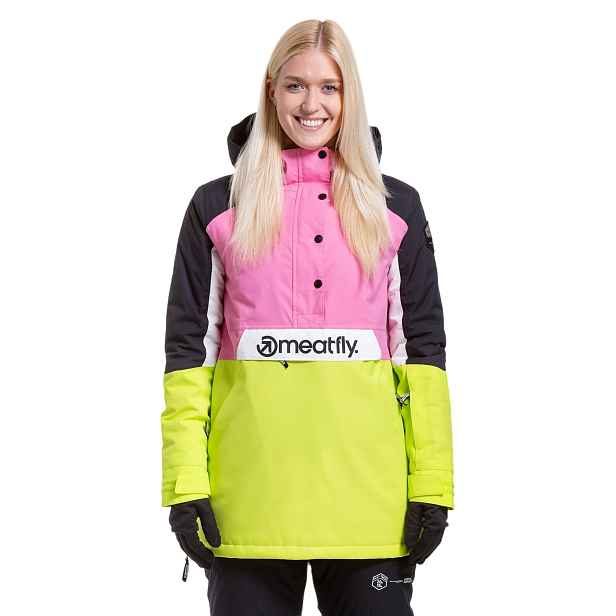 Meatfly dámská SNB & SKI bunda Aiko Acid Lime / Hot