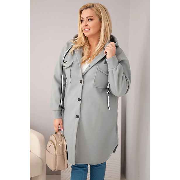 Kesi plus-size kabát s kapucí