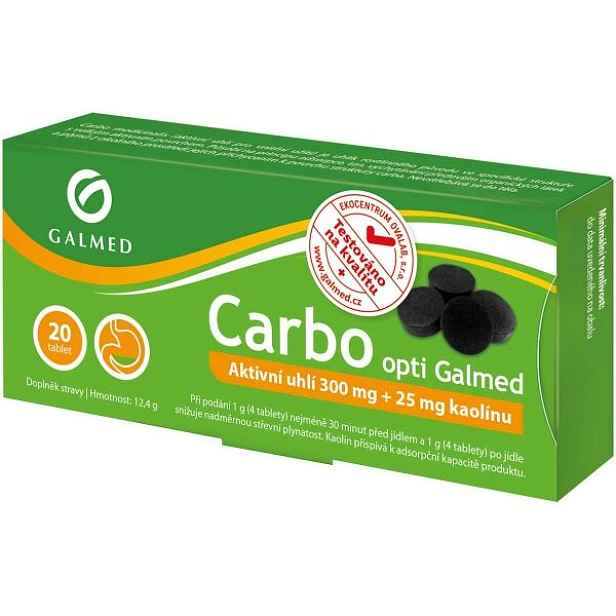 GALMED CARBO MEDICINALIS OPTI TBL 20 X 300 MG Trávicí podpora