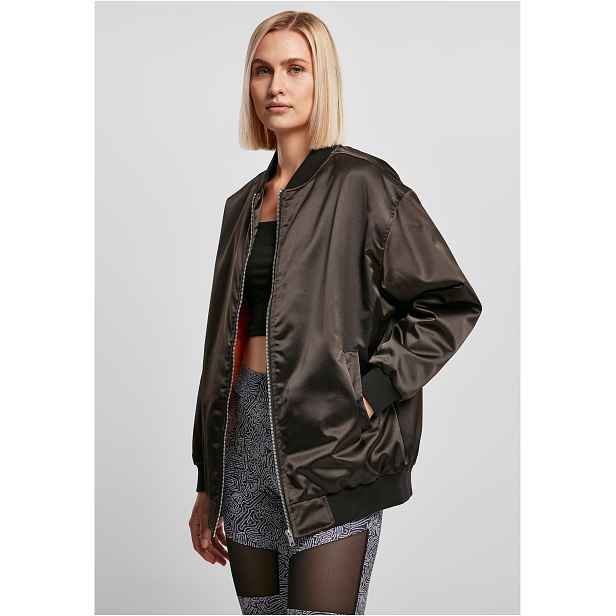 Dámská oversized saténová bomber bunda
