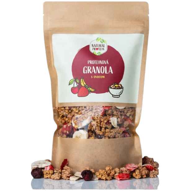 NATURAL PROTEIN PROTEINOVÁ GRANOLA - OVOCNÁ (250 G) Ovocná snídaně , G
