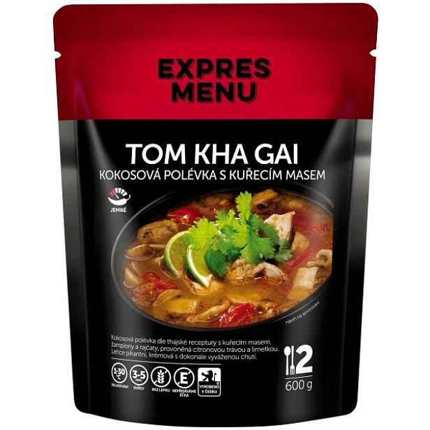 EXPRES MENU THOM KHA GAI- THAJSKÁ KOKOSOVÁ POLÉVKA KUŘECÍM MASEM - 2 PORCE Hotová polévka