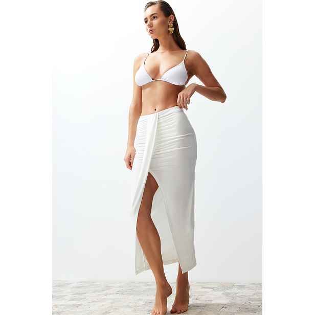 Trendyol Ecru Maxi Knitted Beach Skirt