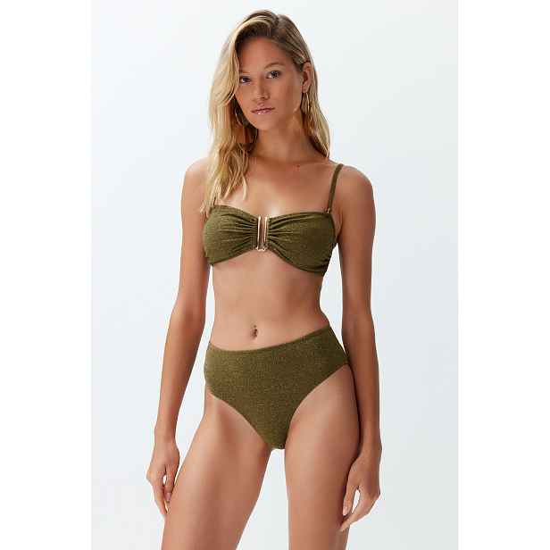 Trendyol Bezramínkový Třpytivý Prémiový Brazilský Bikiny Set