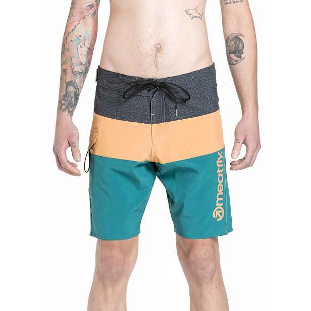 Meatfly pánské plavky Mitch Boardshorts 21" Snake / Camel