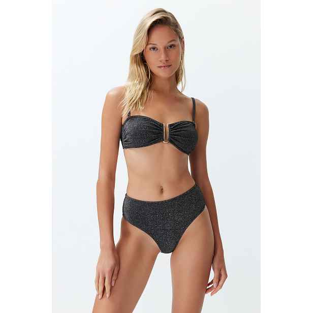Trendyol Bezkosticové Doplňky Třpytivá Prémiová Látka Brazilský Bikini Set