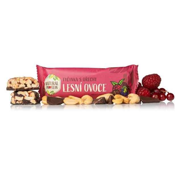 NATURAL PROTEIN OŘECHOVÁ TYČINKA LESNÍ OVOCE G Doplněk stravy , G